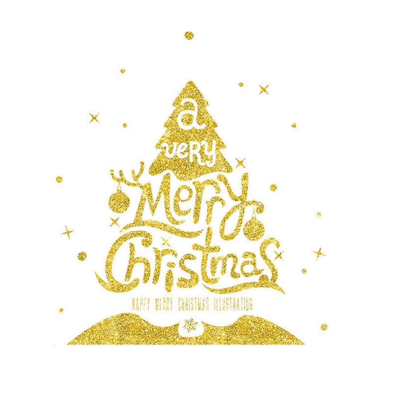 Stickere decorative model AN 2006 Craciun fericite, Auriu, 1 buc