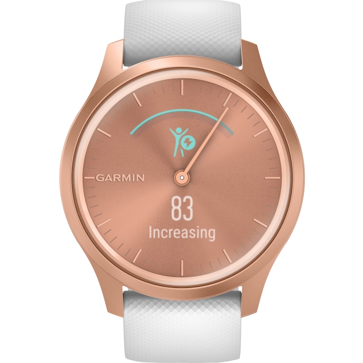 Часовник Smartwatch Garmin Vivomove Style, Rose Gold/White, Silicone Band
