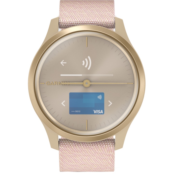 Часовник Smartwatch Garmin Vivomove Style, Champagne/Dust Rose, Fabric Band