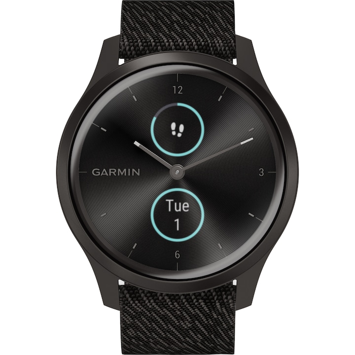 Часовник Smartwatch Garmin Vivomove Style, Gunmetal/Dark Gray, Fabric Band