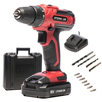 Masina de gaurit si insurubat (bormasina), cu acumulator 18V 2.0Ah Li-Ion Steinhaus, PRO-CD18P, 32Nm, 2 trepte 400/1400 RPM, mandrina rapida 10mm, 11 accesorii, cutie plastic Masina de gaurit si insurubat (bormasina), cu acumulator 18V 2.0Ah Li-Ion Steinhaus, PRO-CD18P, 32Nm, 2 trepte 400/1400 RPM, mandrina rapida 10mm, 11 accesorii, cutie plastic