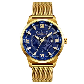 ORLANDO - Мъжки часовник Keep in Touch CS1142, златен модел, син циферблат