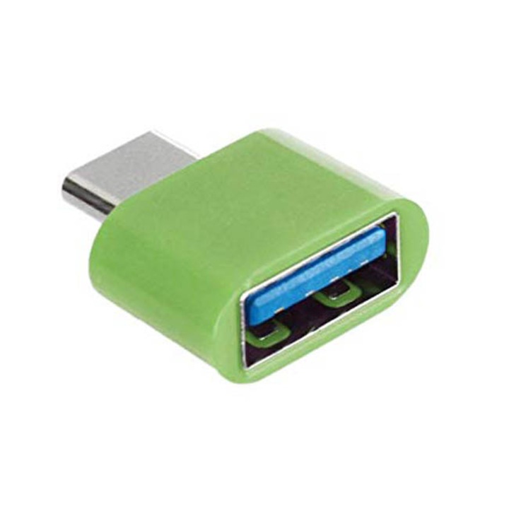 Adaptor OTG, USB 3.0 mama la USB tip C tata, verde