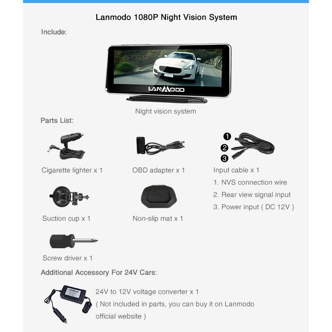 Camera auto Night Vision Color LanModo, display 8,2