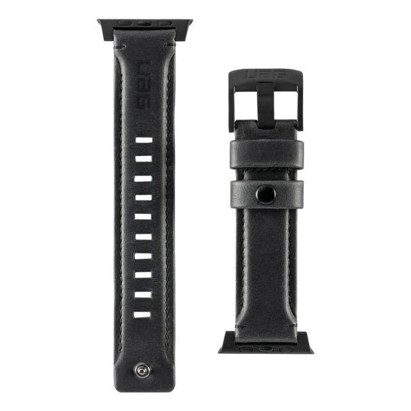 Curea UAG din Piele pentru Apple Watch 42mm / 44mm, Black