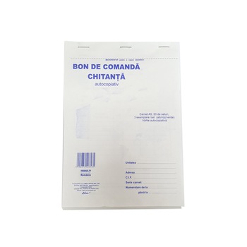 Bon comanda chitanta, autocopiativ, A5 3 exemplare, 50 seturi, 150 file Bon comanda chitanta, autocopiativ, A5 3 exemplare, 50 seturi, 150 file
