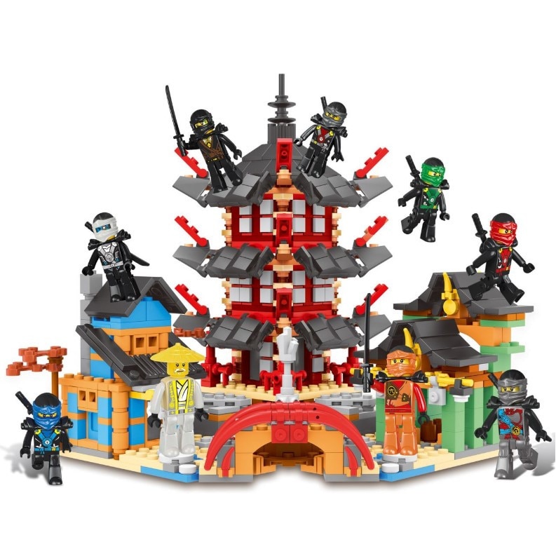 Set de constructie pentru copii, Zola®, templu Ninja, 771 piese