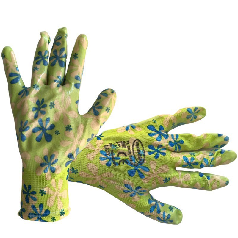 Manusi de protectie bumbac+poliester+latex pentru gradinarit, Lizy, marime M