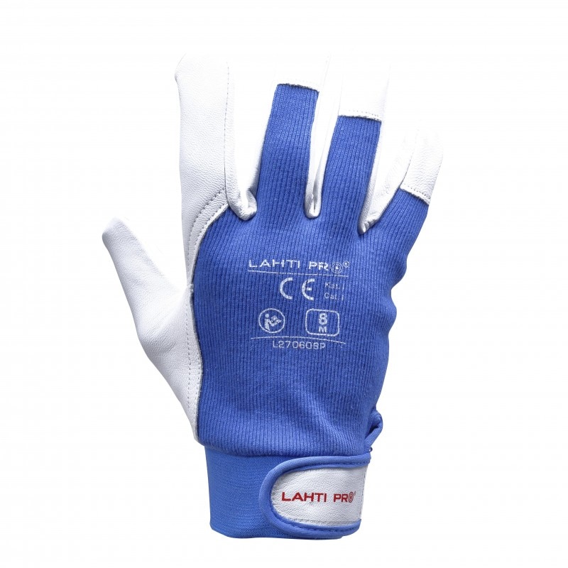 Manusi de protectie din piele ovina, manseta ajustabila, marime XL (10) LAHTI PRO, certificat CE, standard EN 420