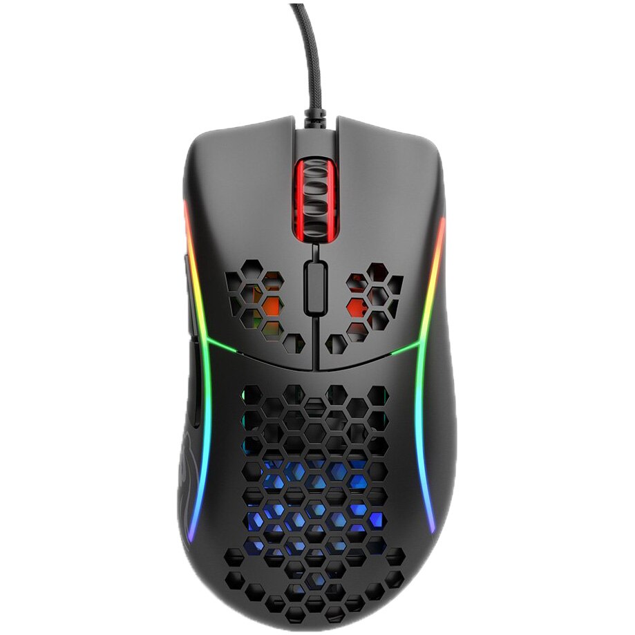 Mouse gaming Glorious Model D, Ultrausor 68g, Negru Mat