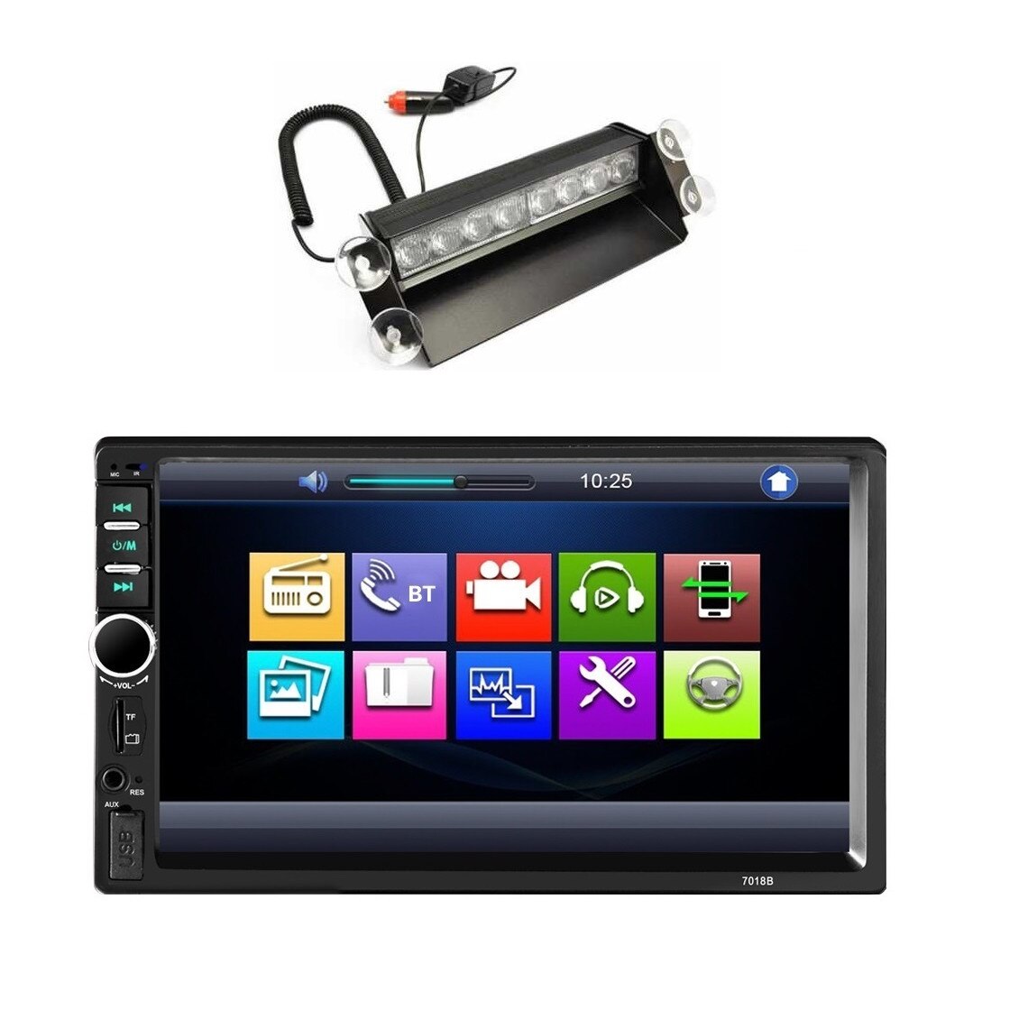 Pachet Dvd Auto Phone Link (Mirror), 4 x 60, Bt si Girofar auto Rosu-albastru