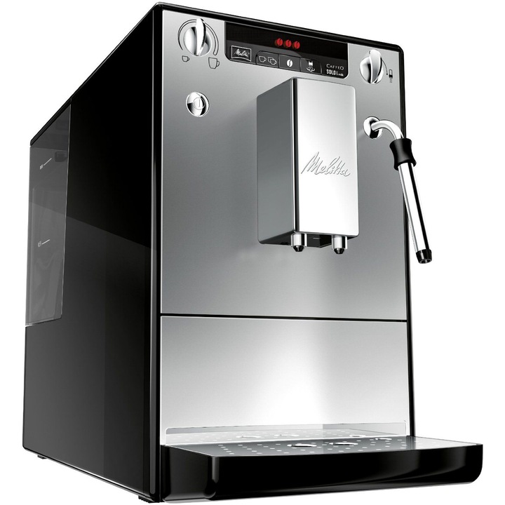 Кафеавтомат Melitta® Solo & Milk , 1400 W, 15 bar, система за разпенване на мляко, Сребрист