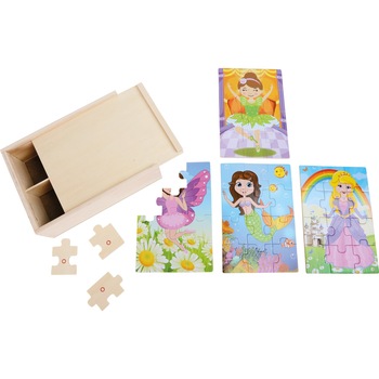 Cutie de puzzle 4 in 1, meserii pentru fete, Legler, 48 de piese Cutie de puzzle 4 in 1, meserii pentru fete, Legler, 48 de piese
