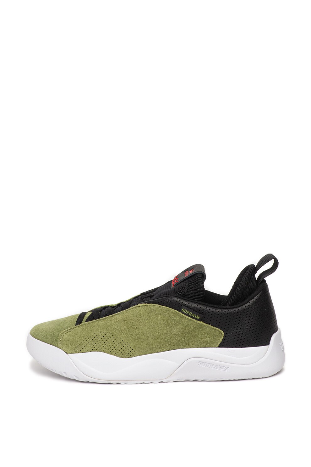 Supra, Pantofi sport slip-on de piele si piele nabuc Instigate, Verde oliv, 4