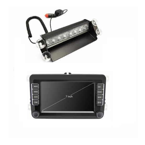 Pachet Navigatie dedicata VW, Skoda, Seat, ANDROID, Wi-FI si Girofar auto Rosu-Albastru