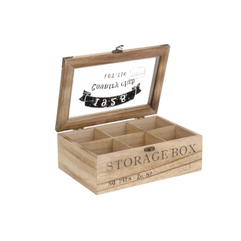 Cutie pentru ceai, cu 6 compartimente, 24x17x8.5 cm Cutie pentru ceai, cu 6 compartimente, 24x17x8.5 cm