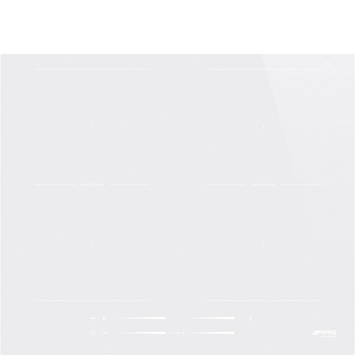 Plita incorporabila Smeg Multi Zone SI2M7643DW, Inductie, 4 zone gatit, Alb