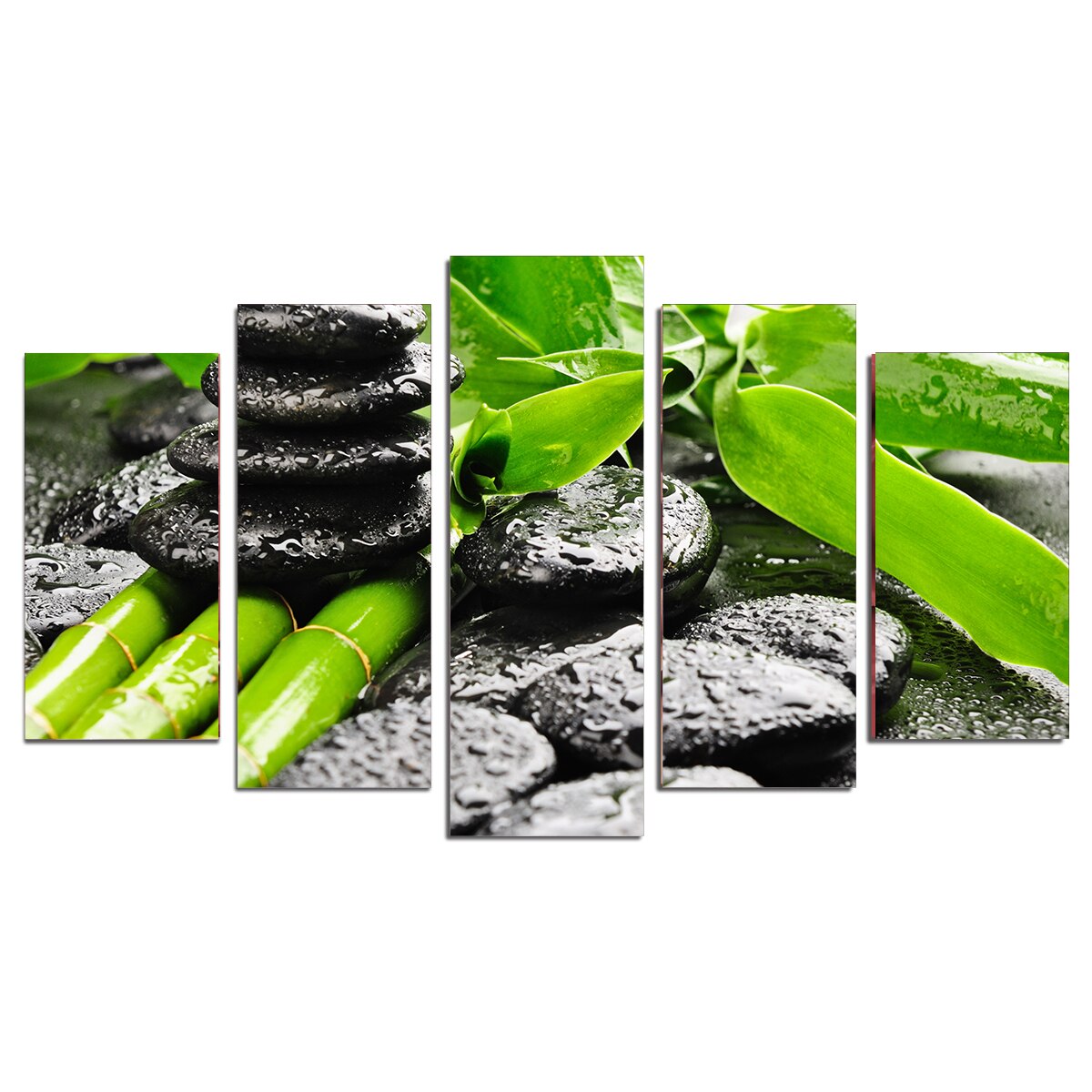 Tablou Multicanvas, 5 Piese, Bambus, 158х90 cm