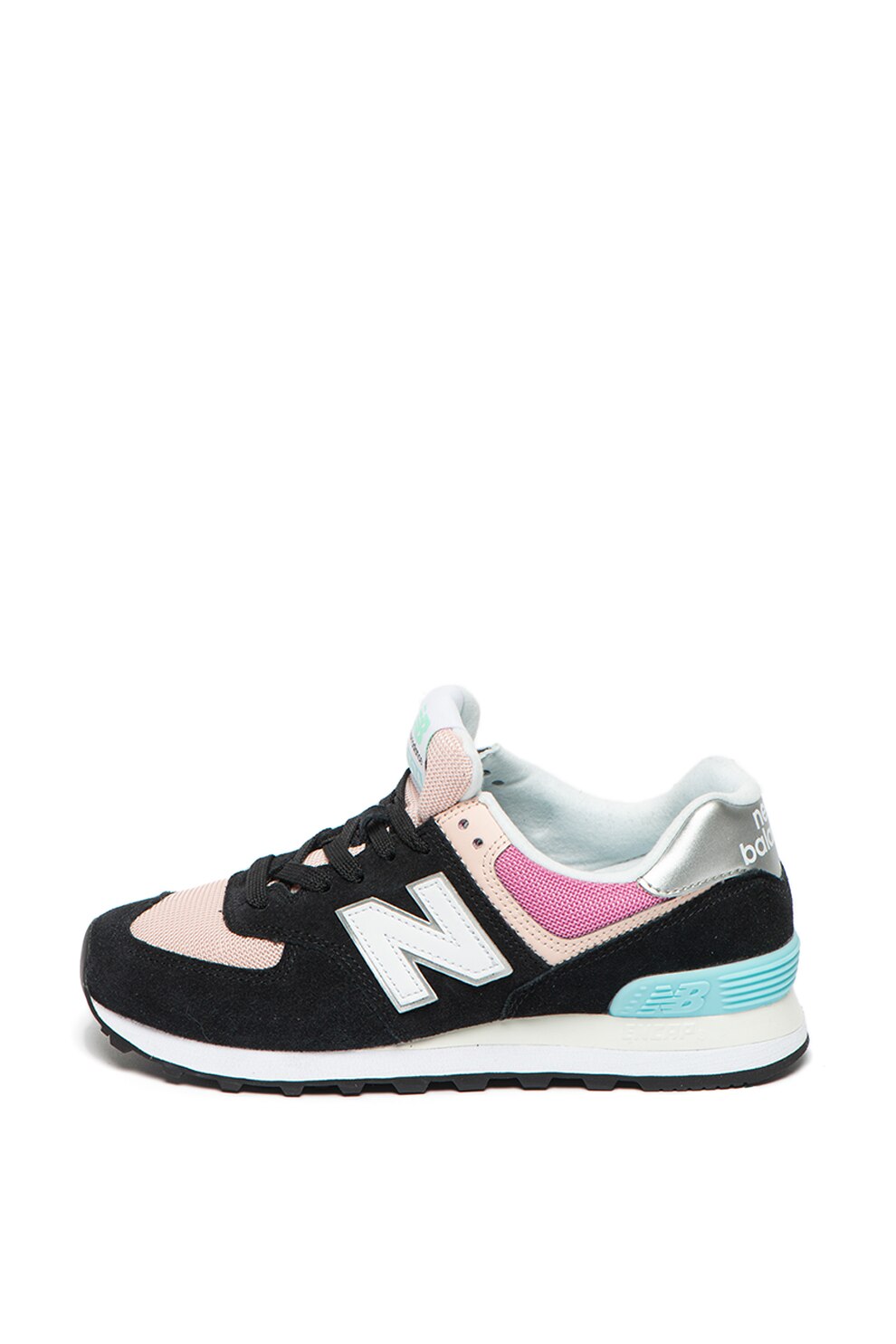 New Balance, Pantofi sport de piele intoarsa, cu model colorblock 574