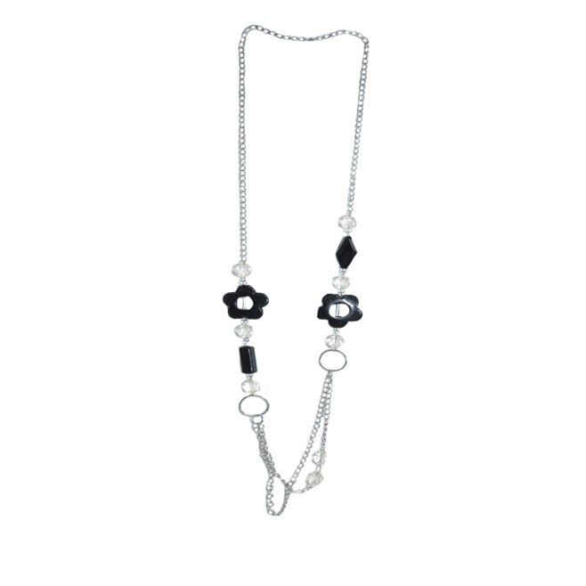 Colier rafinat,model cu floara,D&j Exclussive,negru