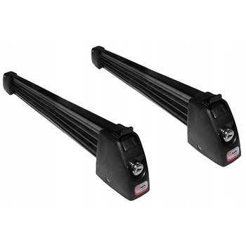 Suport auto pentru schiuri, Amos, cu prindere pe bare transversale pentru 3 perechi de schiuri, Negru Suport auto pentru schiuri, Amos, cu prindere pe bare transversale pentru 3 perechi de schiuri, Negru