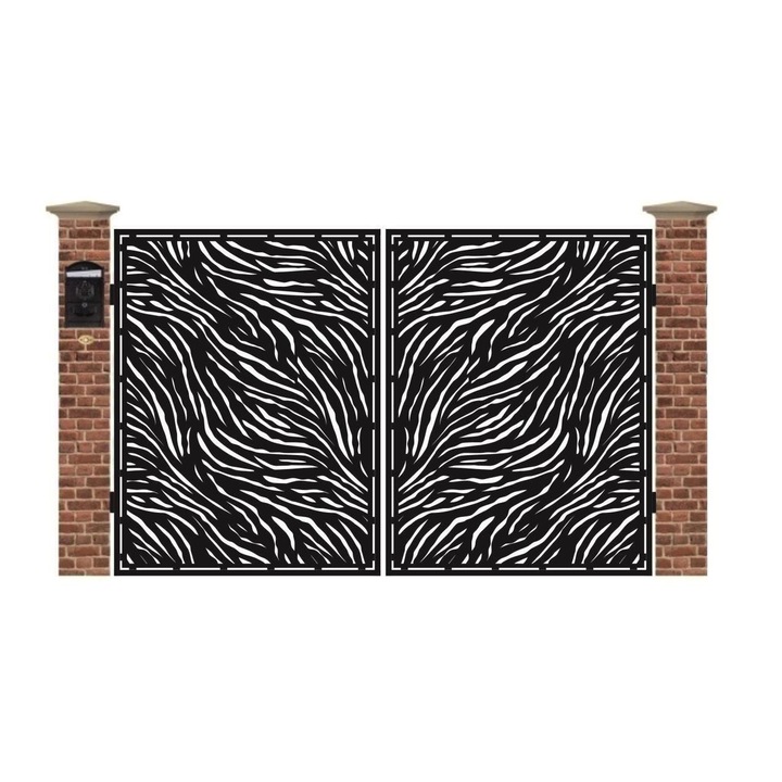 Poarta acces auto mica din tabla debitata cu plasma ZEBRA 3000x1940 mm