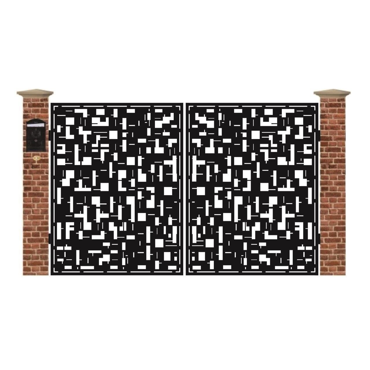 Poarta acces auto mica din tabla debitata cu plasma N342 3000x1940 mm