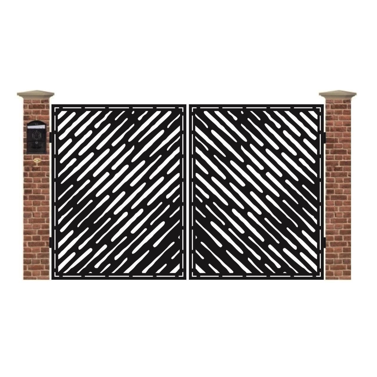 Poarta acces auto mica din tabla debitata cu plasma N283 3000x1940 mm