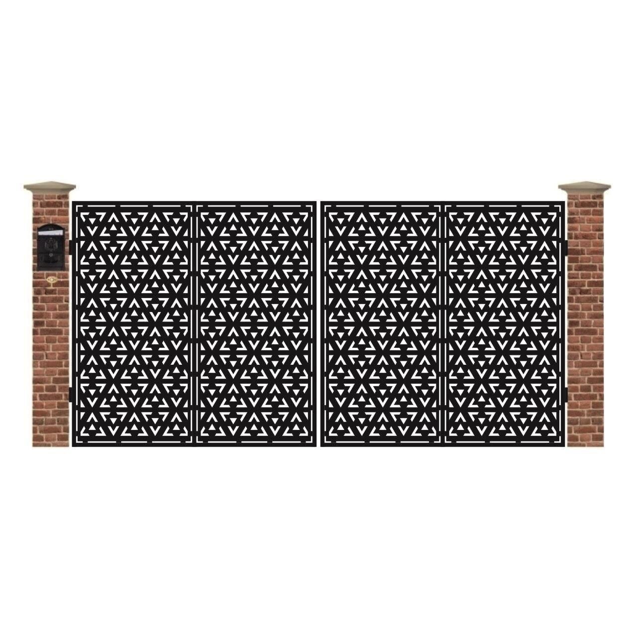 Poarta acces auto mare din tabla debitata cu plasma N309 3884x1940 mm