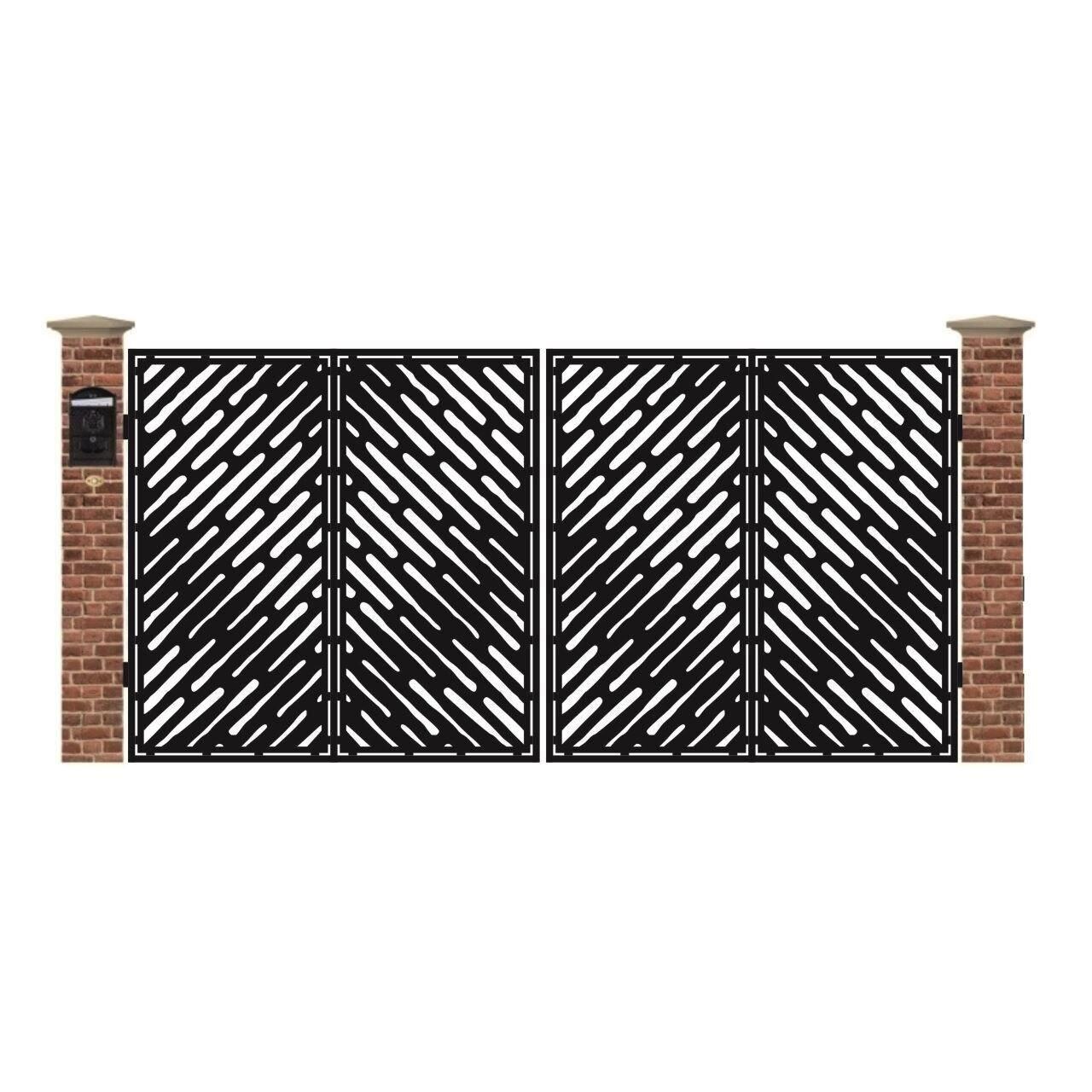 Poarta acces auto mare din tabla debitata cu plasma N283 3884x1940 mm