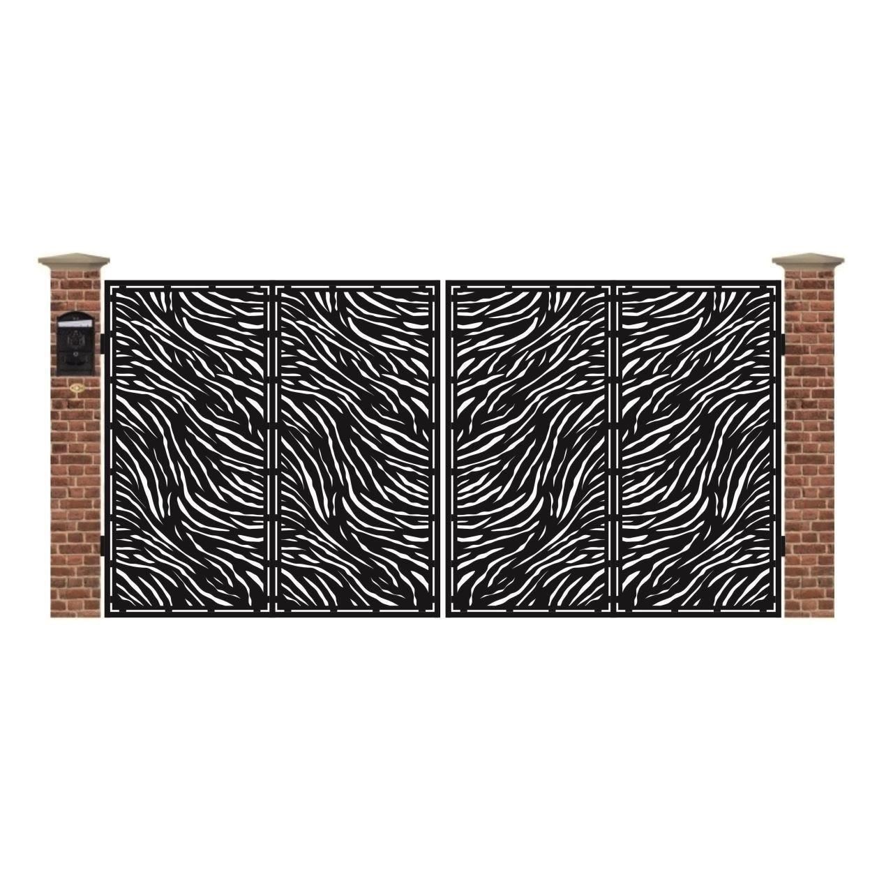 Poarta acces auto mare din tabla debitata cu plasma ZEBRA 3884x1940 mm