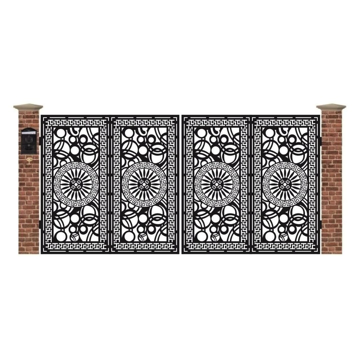 Poarta acces auto mare din tabla debitata cu plasma GRECIA 3884x1940 mm