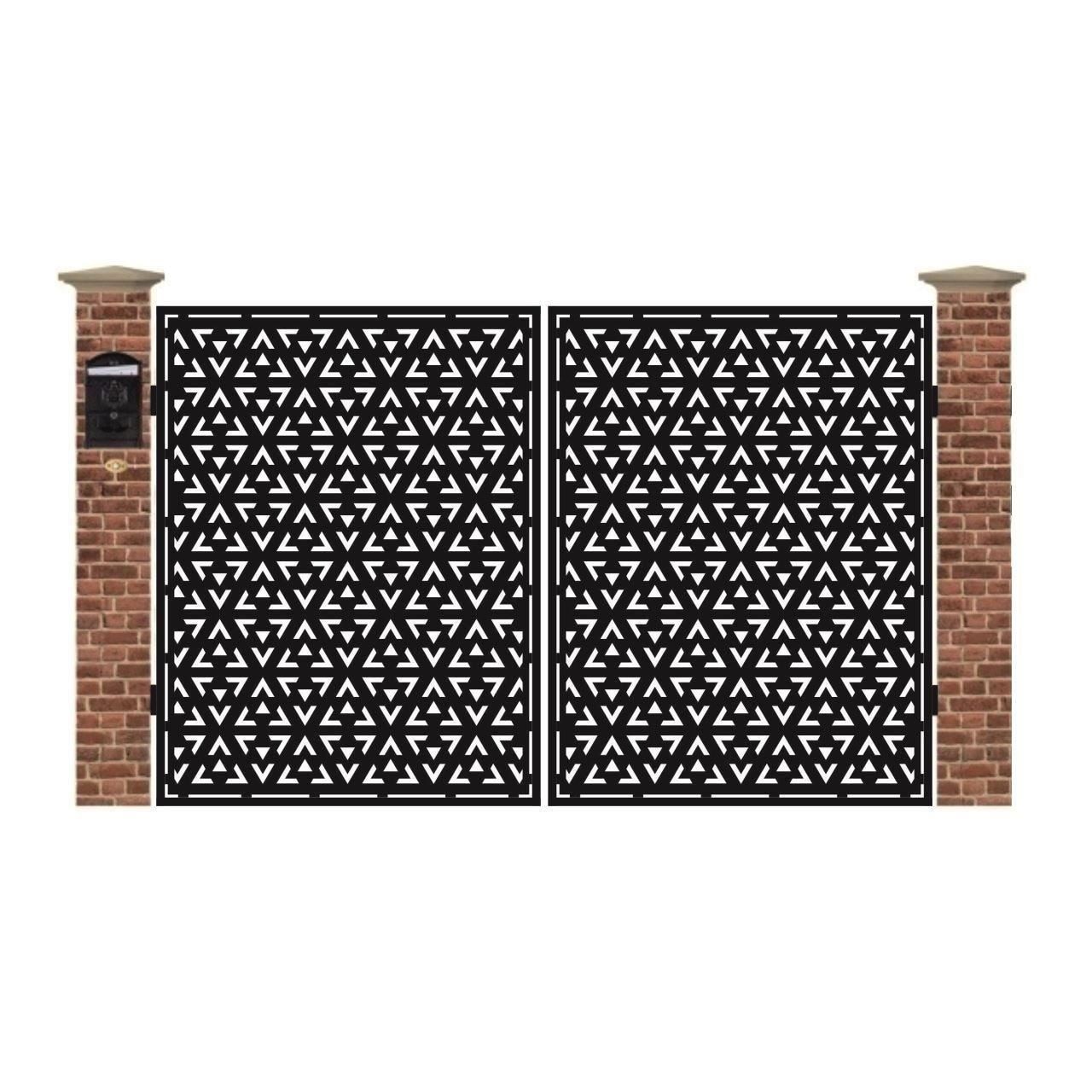 Poarta acces auto mica din tabla debitata cu plasma N309 3000x1940 mm