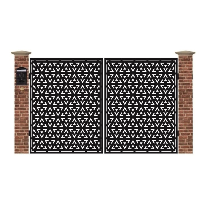 Poarta acces auto mica din tabla debitata cu plasma N309 3000x1940 mm