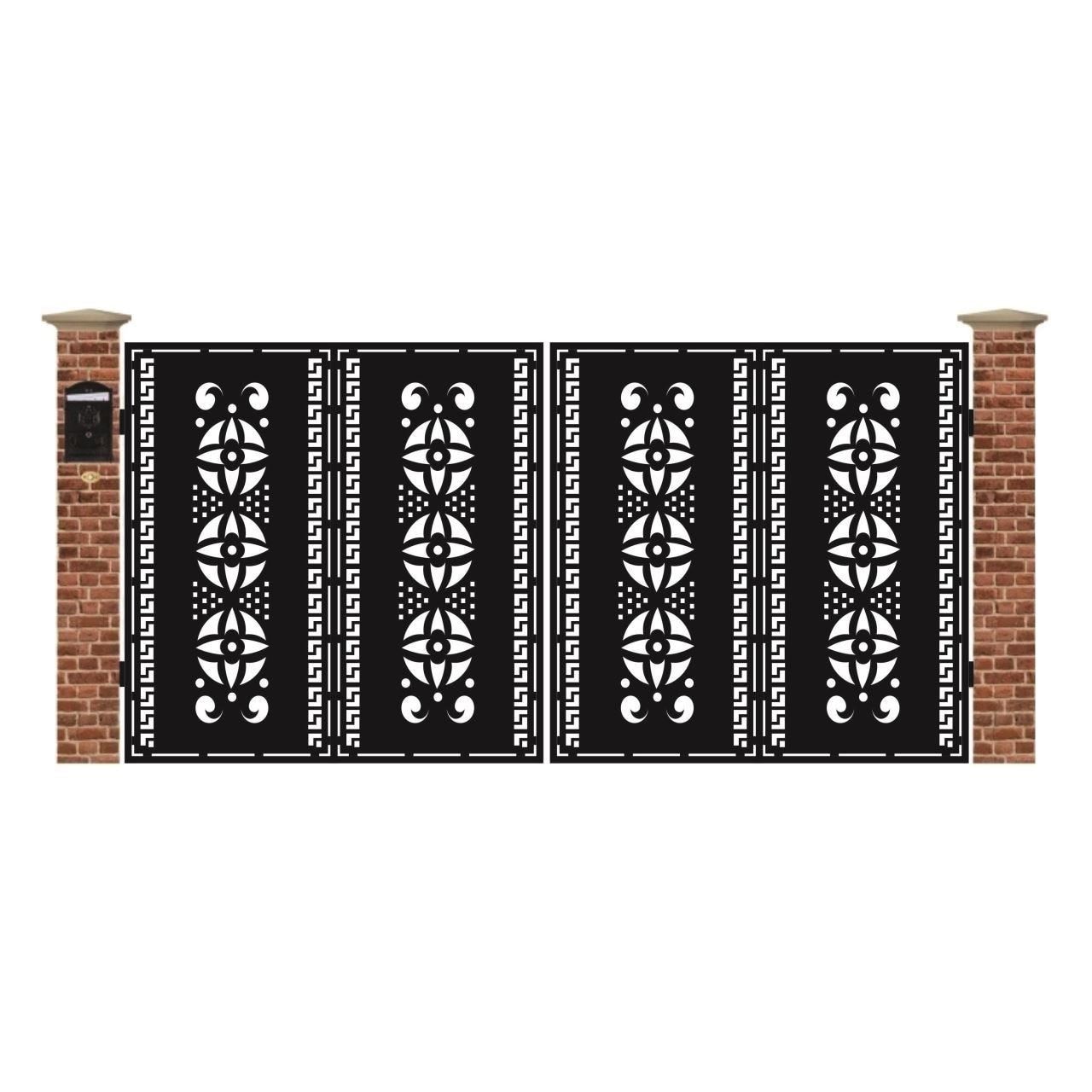 Poarta acces auto mare din tabla debitata cu plasma F130 3900x1940 mm