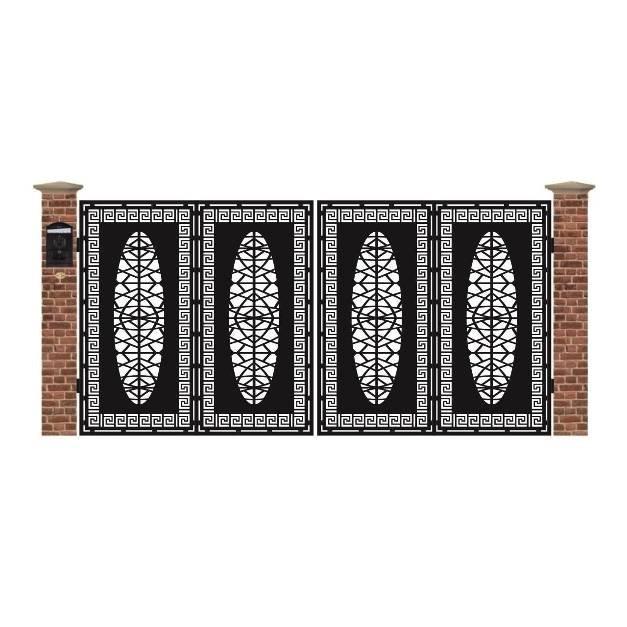 Poarta acces auto mare din tabla debitata cu plasma A12 3900x1940 mm