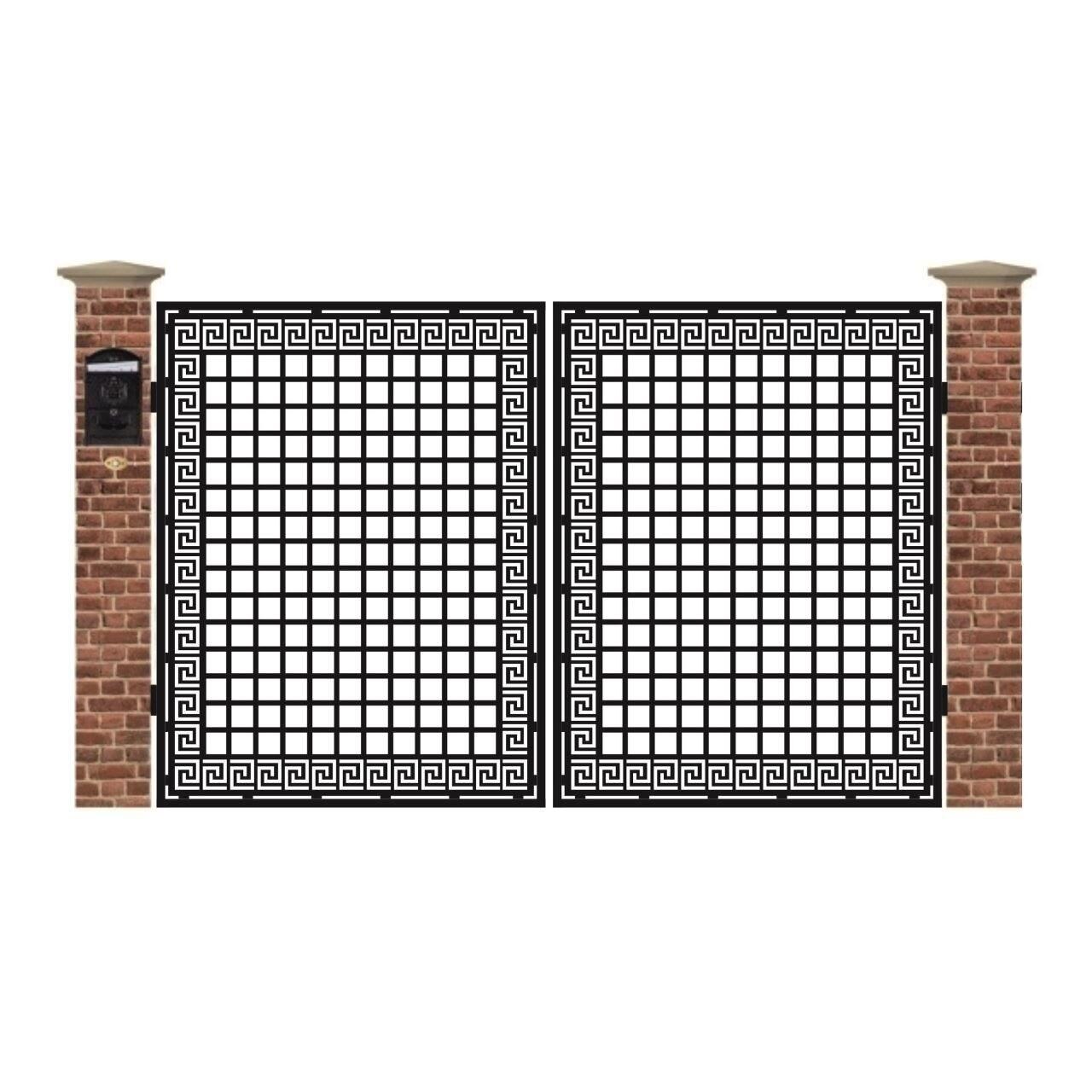 Poarta acces auto mica din tabla debitata cu plasma F158 3000x1940 mm