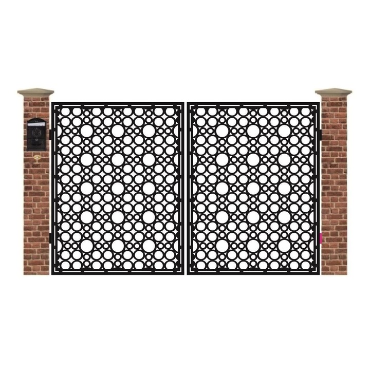 Poarta acces auto mica din tabla debitata cu plasma MAX 63 3000x1940 mm