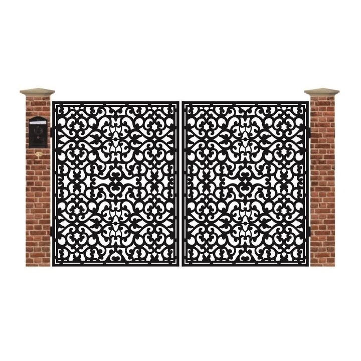 Poarta acces auto mica din tabla debitata cu plasma MAX 13 3000x1940 mm