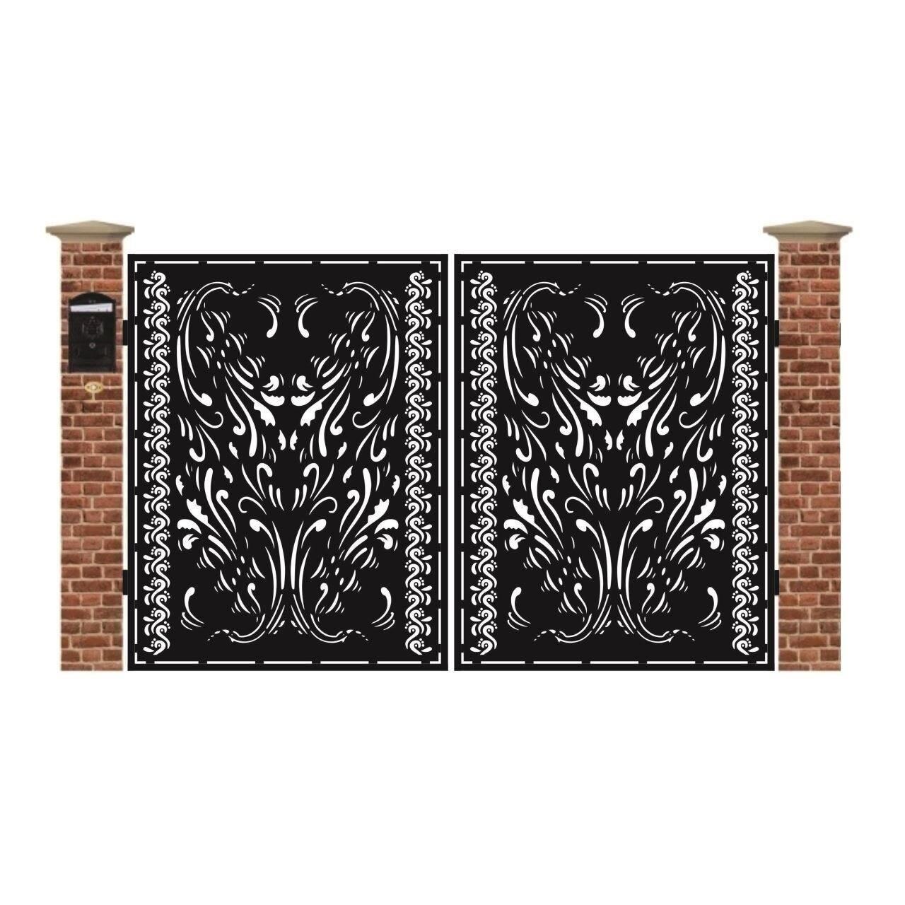 Poarta acces auto mica din tabla debitata cu plasma N267 3000x1940 mm