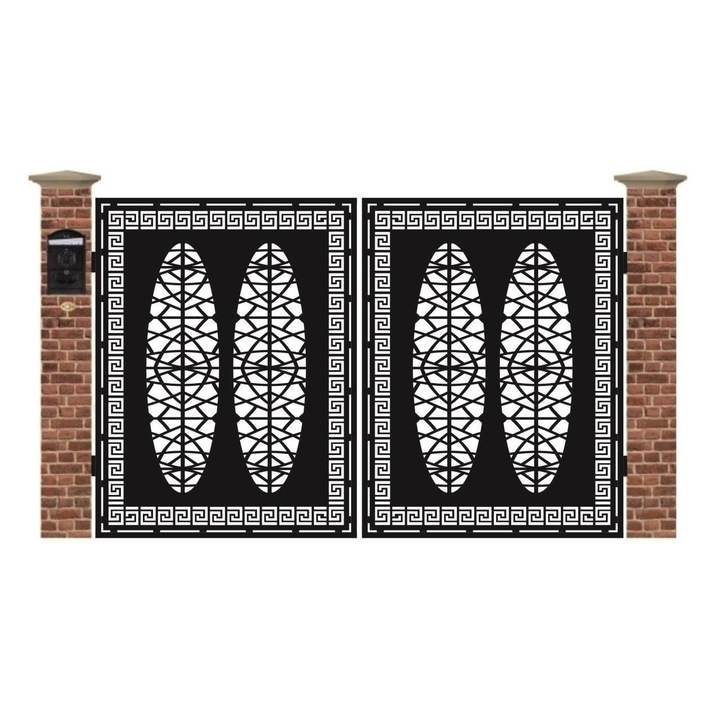 Poarta acces auto mica din tabla debitata cu plasma A12 3000x1940 mm