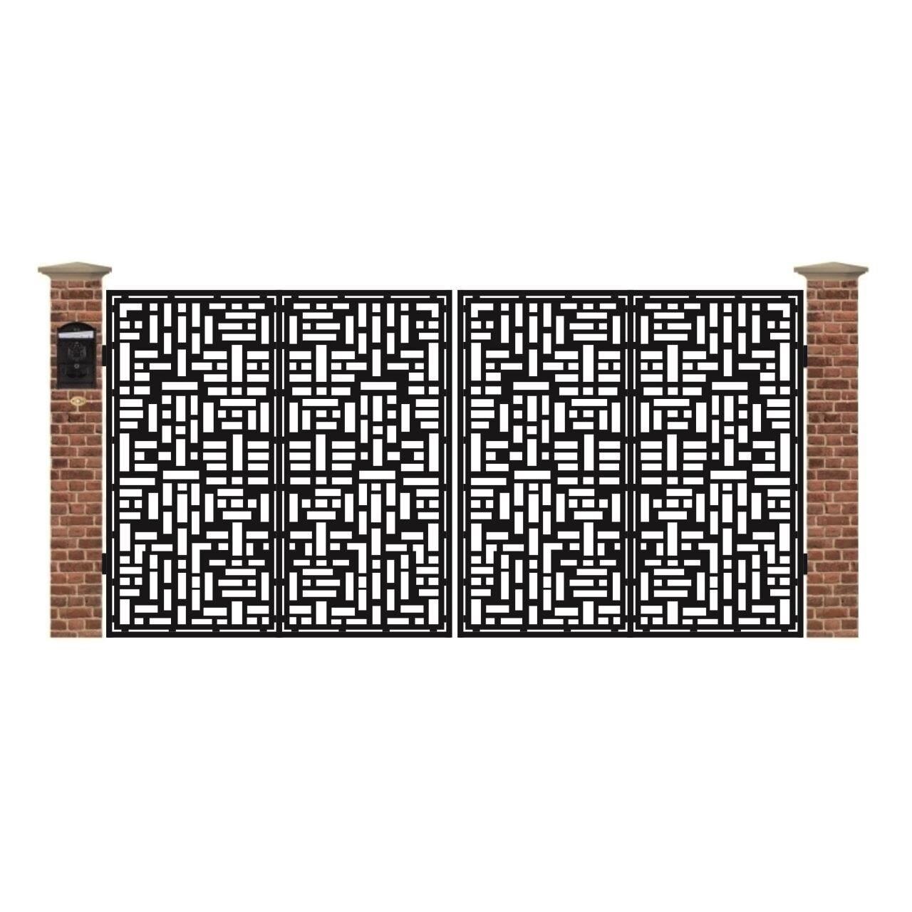 Poarta acces auto mare din tabla debitata cu plasma N219 3900x1940 mm