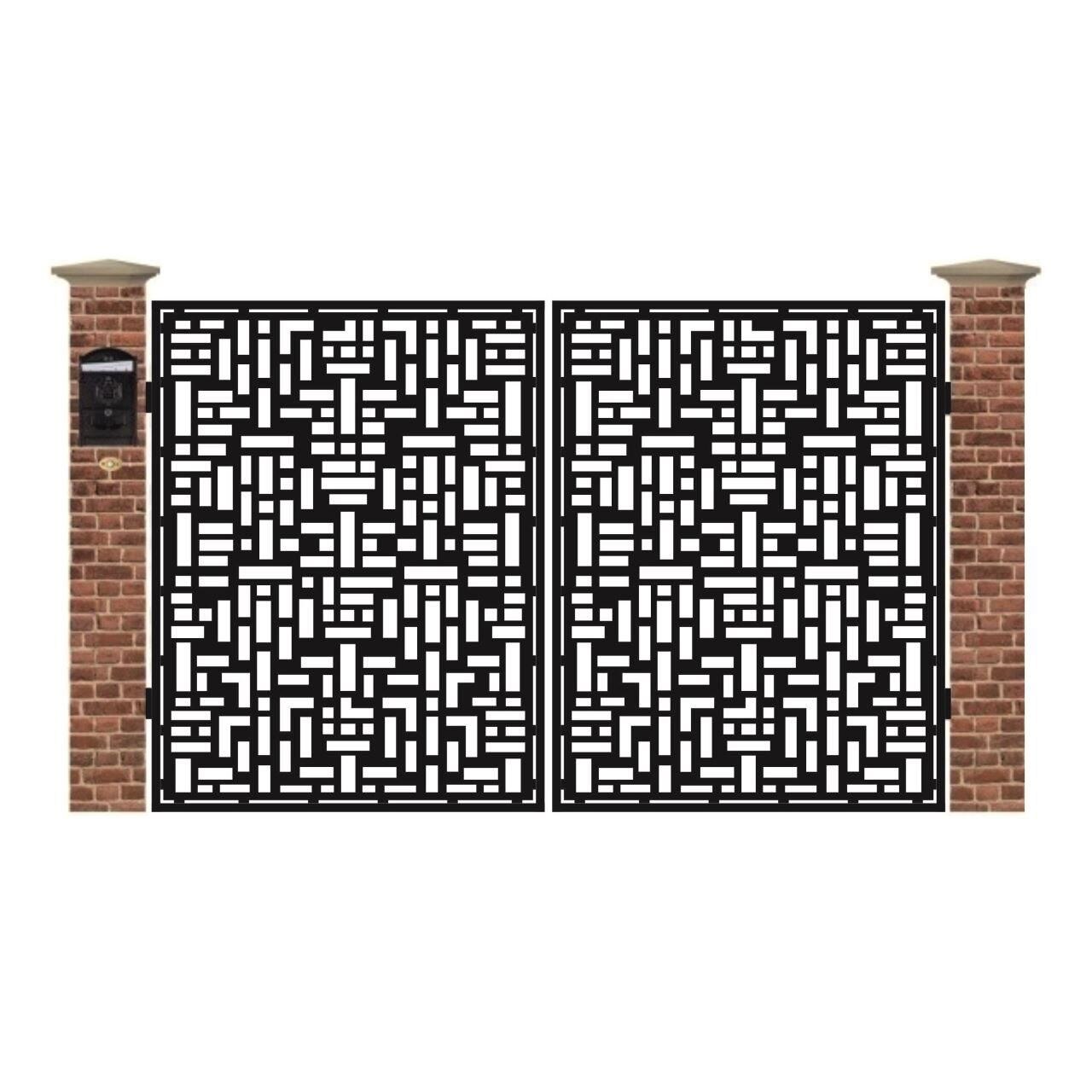 Poarta acces auto mica din tabla debitata cu plasma N219 3000x1940 mm