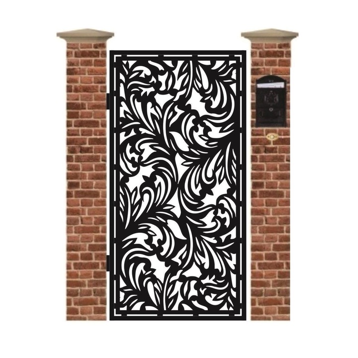 Poarta pietonala din tabla debitata cu plasma N265 1940 x 990 mm