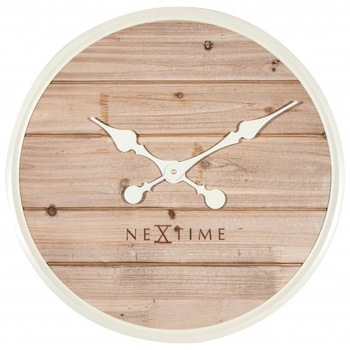 Ceas de perete NeXtime Plank 50cm, white Ceas de perete NeXtime Plank 50cm, white