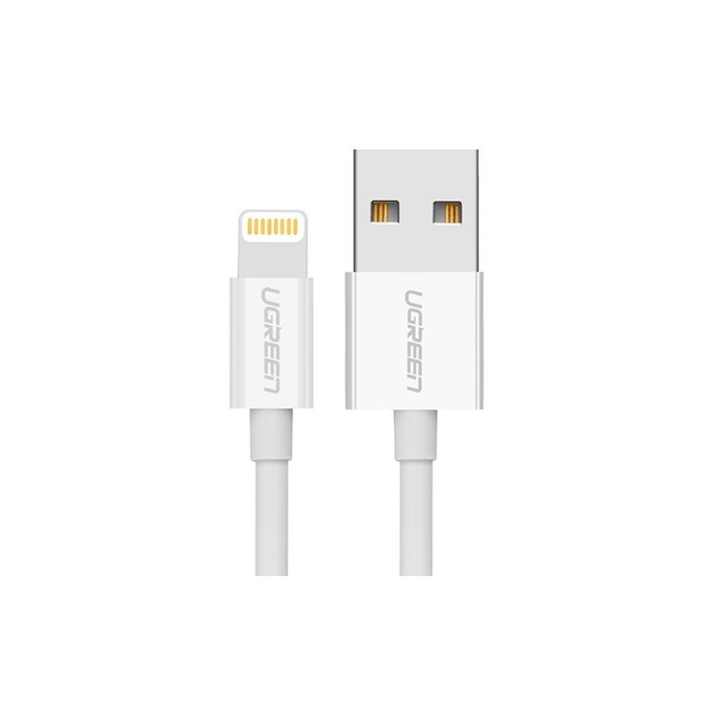 Cablu de Date USB la Lightning, 5V/2.4A, 480Mbps, 2m - Ugreen US155 (20730) - White