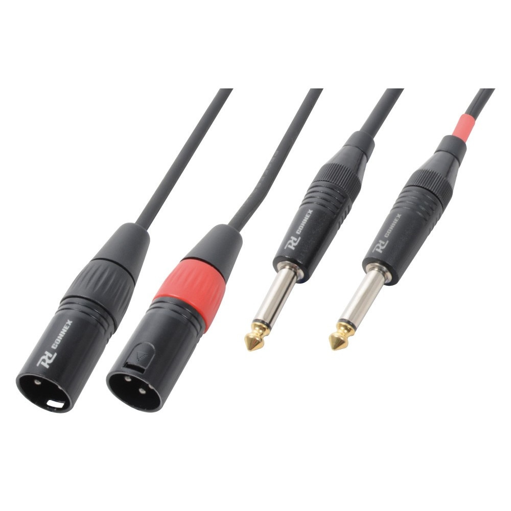 Cablu convertor 2x XLR tata - 2x 6.3 jack 6.3mm mono 3m Power Dynamics