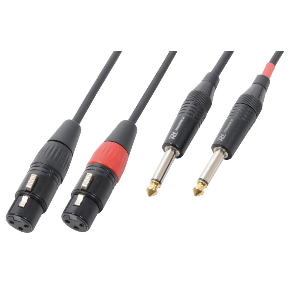 Cablu convertor 2x XLR mama - 2x 6.3 jack 6.3mm mono 1.5m Power Dynamics