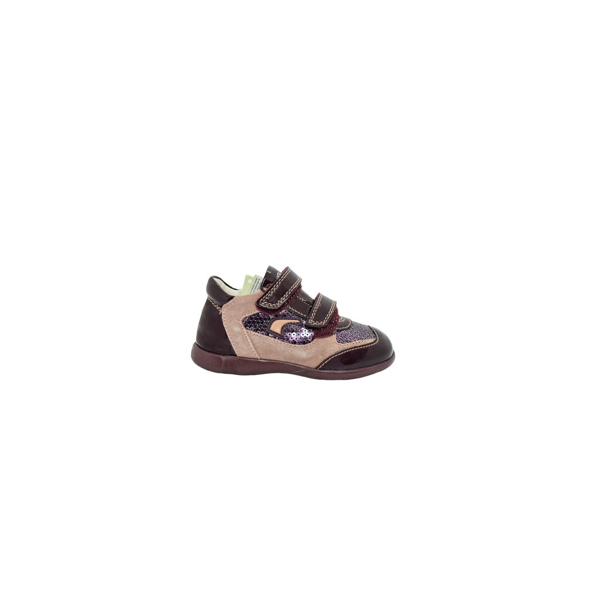 Pantofi Primigi Vernice, Velcro, Roz/Visiniu, Piele naturala, 23EU