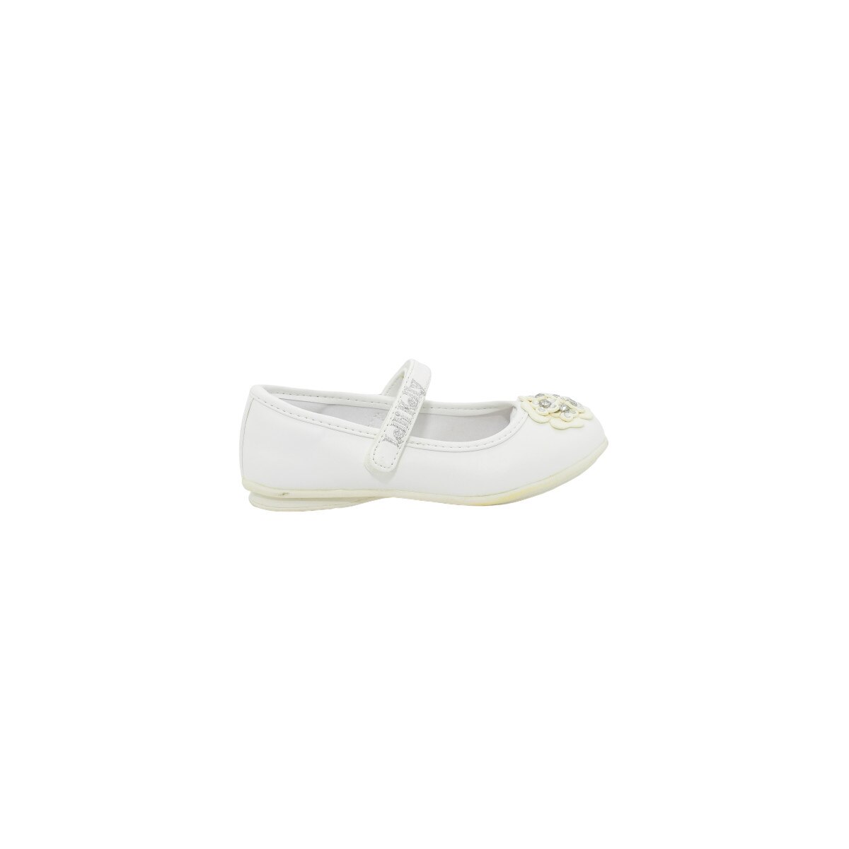 Pantofi Lelli Kelly Alb, Velcro Piele naturala